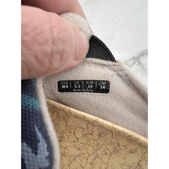 Spenco Shoes Womens Size 8 Blue Red Floral Canvas Slip On Comfort Loafers Casual - Picture 9 of 13